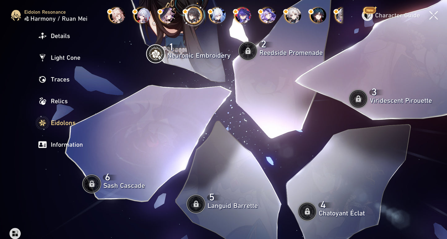 [TL 70] ✨Castorice + Anaxa + Cerydra + Tribbie + Firefly + Jiaoqiu + Topaz + The Herta + Ruan Mei E1 + Jingliu + Acheron E1 + Black Swan + Feixiao + Blade + Archer + Dr Ratio + Aventurine + Fu Xuan + Bronya E5 + Clara + Welt + Himeko
