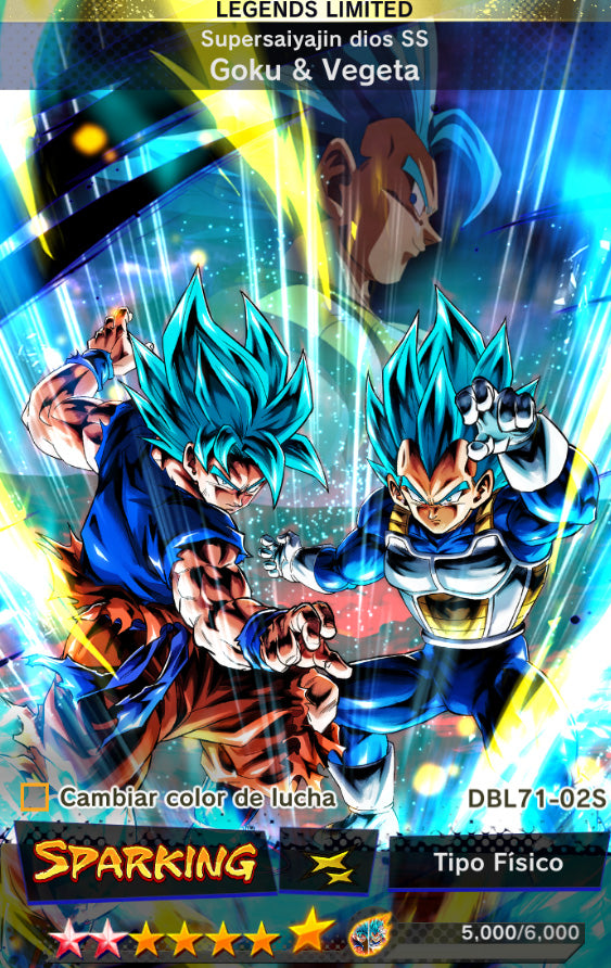 [Android & iPhone] ⭐️ Vegeto LL 1ESTRELLA ROJA + SS Dios Goku & Vegeta + (19 LL)⭐️