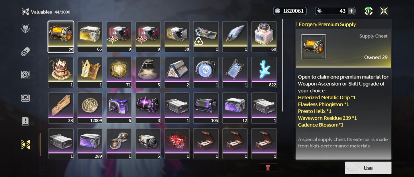 [Nivel 74] ✨ Cantarella + Arma + Carlotta C2 + Arma + Lupa + Arma + Brant + Arma + Chisan + Qiuyuan + Cartehyia +  Roccia + Camellya + The Shorekeeper + Changli + Phoebe + Verina C2 | Wuthering Waves Cuenta Avanzada