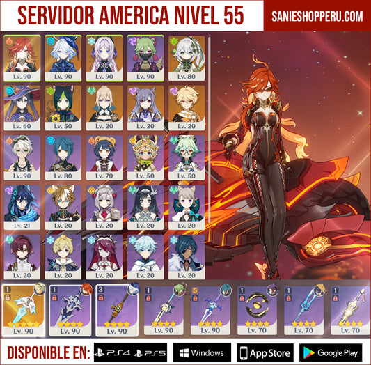[AR 55] ⭐️Mavuika + Furina + Citlali + Nahida + Mona + Tighnari + Jean + Keqing