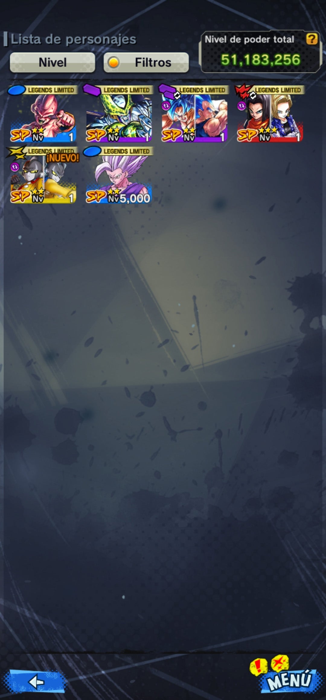 [Solo Android] ⭐️ CELL PERFECTO + 1 ESTRELLA ROJA (UL)⭐️ + 💎70,370 Cronocristales💎 + 6+ LL