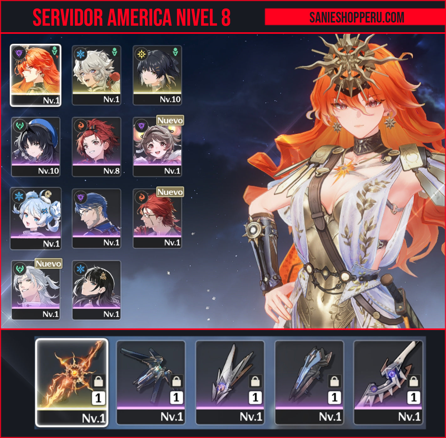 [Nivel 8] Cumpleaños Libre ✅ | Augusta + Arma | Cuenta Reroll Wuthering Waves