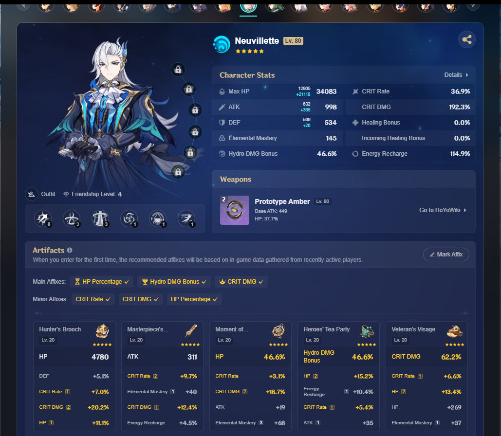 [Nivel 57] 12 Promocionales + Skin Neuvillette⭐️