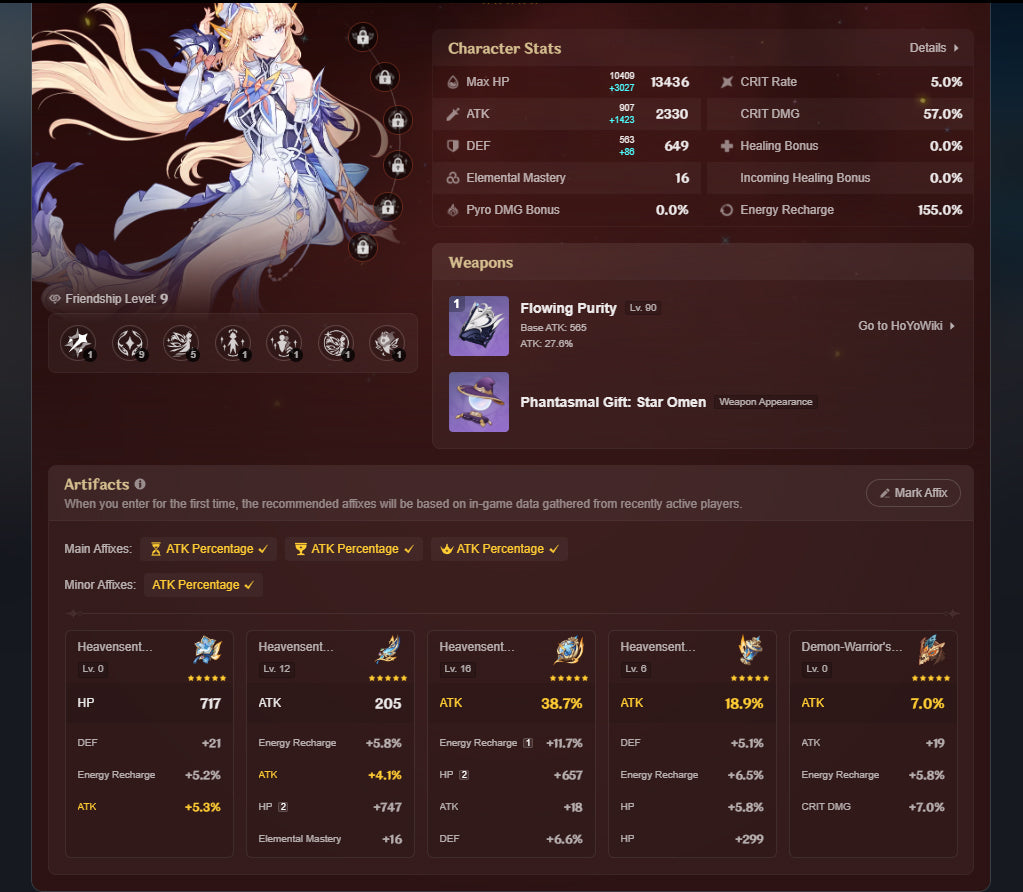 NA AR57 Endgame | Nicole, Columbina, Flins, Citlali, Mavuika, Neuvillette, Arlecchino, Furina, Xiao C1, Mona C1, Jean C1, Keqing C1