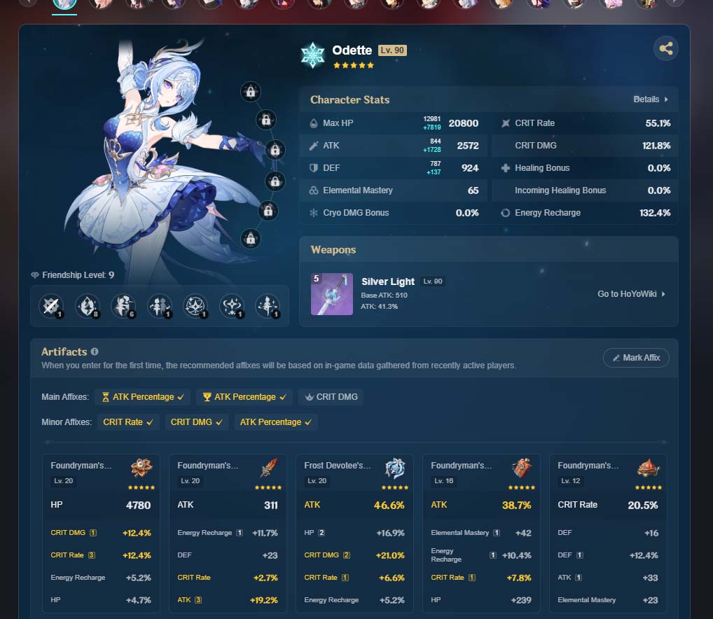 NA AR58|+191 Deseos+ Odette Linnea Columbina Durin Flins C1 Bloodsoaked Ruins Ineffa Kinich Arlecchino Zhongli Chasca Tartaglia Raiden Shogun Mona Keqing C1 Tighnari C1 Qiqi C1 Dehya