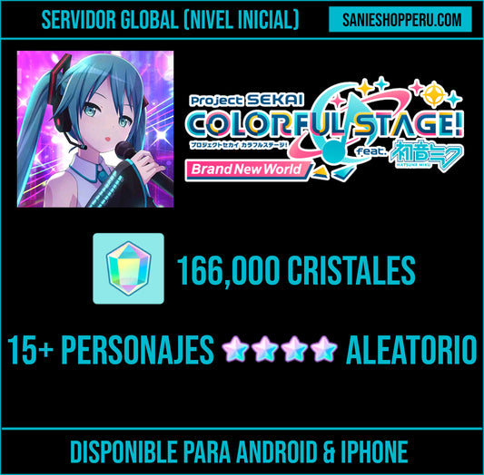[SERVIDOR GLOBAL NIVEL INICIAL] 166,000💎| 15+ Personajes 4⭐️ (ALEATORIO) | Cuenta Reroll Project SEKAI: Colorful Stage