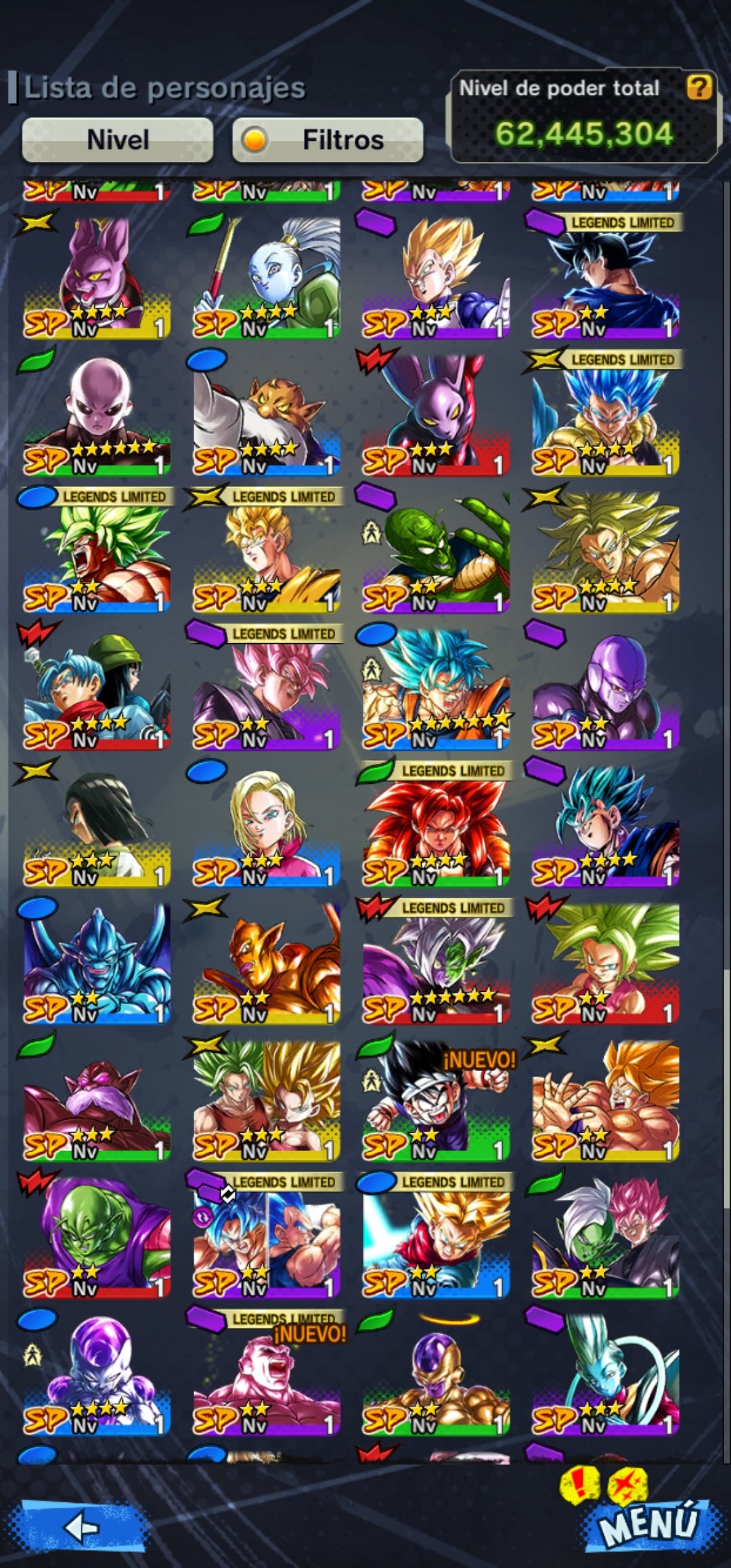 [ANDROID] ⭐️4 ULTRAS ⭐️BESTIA GOHAN ULTRA + PRE ULTRAINSTINTO GOKU ULTRA + SSJ2 GOHAN ULTRA + SÚPER GOGETA ULTRA(PLATINO) + 60,815 CRONOCRISTALES + 14 LEGENDS LIMITED