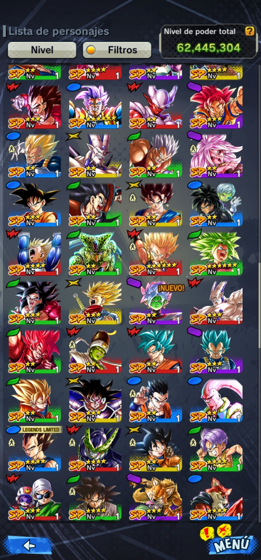 [ANDROID] ⭐️4 ULTRAS ⭐️BESTIA GOHAN ULTRA + PRE ULTRAINSTINTO GOKU ULTRA + SSJ2 GOHAN ULTRA + SÚPER GOGETA ULTRA(PLATINO) + 60,815 CRONOCRISTALES + 14 LEGENDS LIMITED