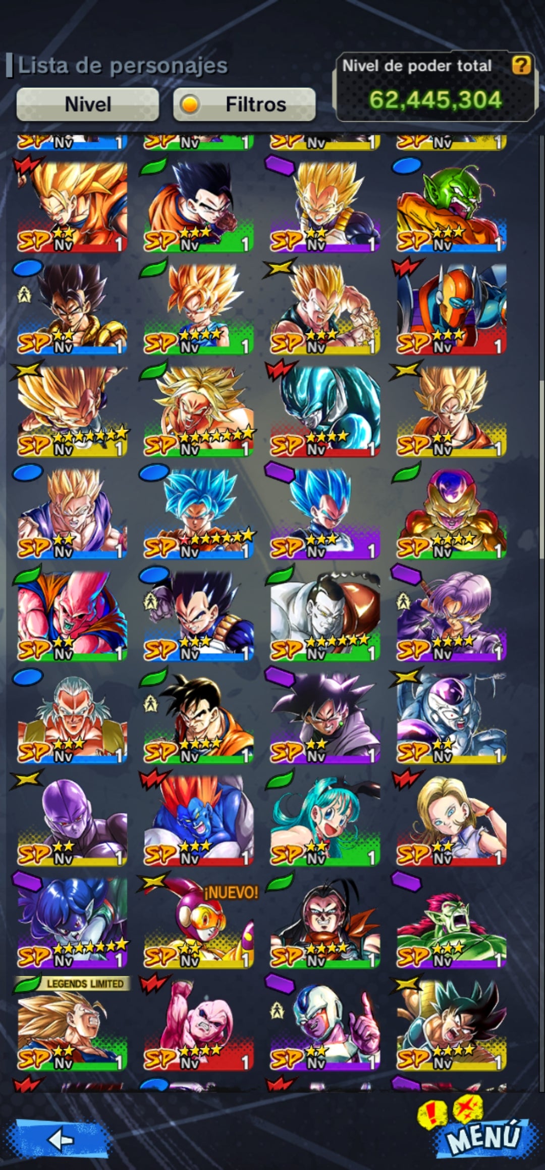 [ANDROID] ⭐️4 ULTRAS ⭐️BESTIA GOHAN ULTRA + PRE ULTRAINSTINTO GOKU ULTRA + SSJ2 GOHAN ULTRA + SÚPER GOGETA ULTRA(PLATINO) + 60,815 CRONOCRISTALES + 14 LEGENDS LIMITED