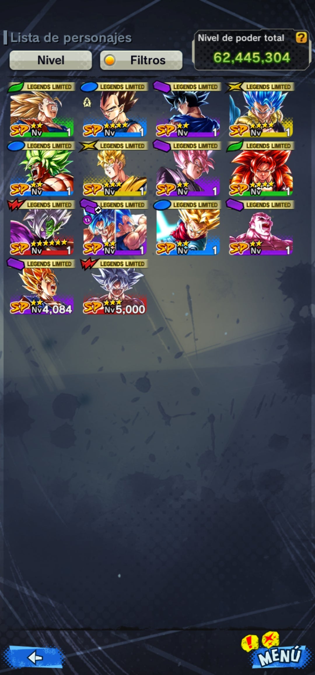 [ANDROID] ⭐️4 ULTRAS ⭐️BESTIA GOHAN ULTRA + PRE ULTRAINSTINTO GOKU ULTRA + SSJ2 GOHAN ULTRA + SÚPER GOGETA ULTRA(PLATINO) + 60,815 CRONOCRISTALES + 14 LEGENDS LIMITED