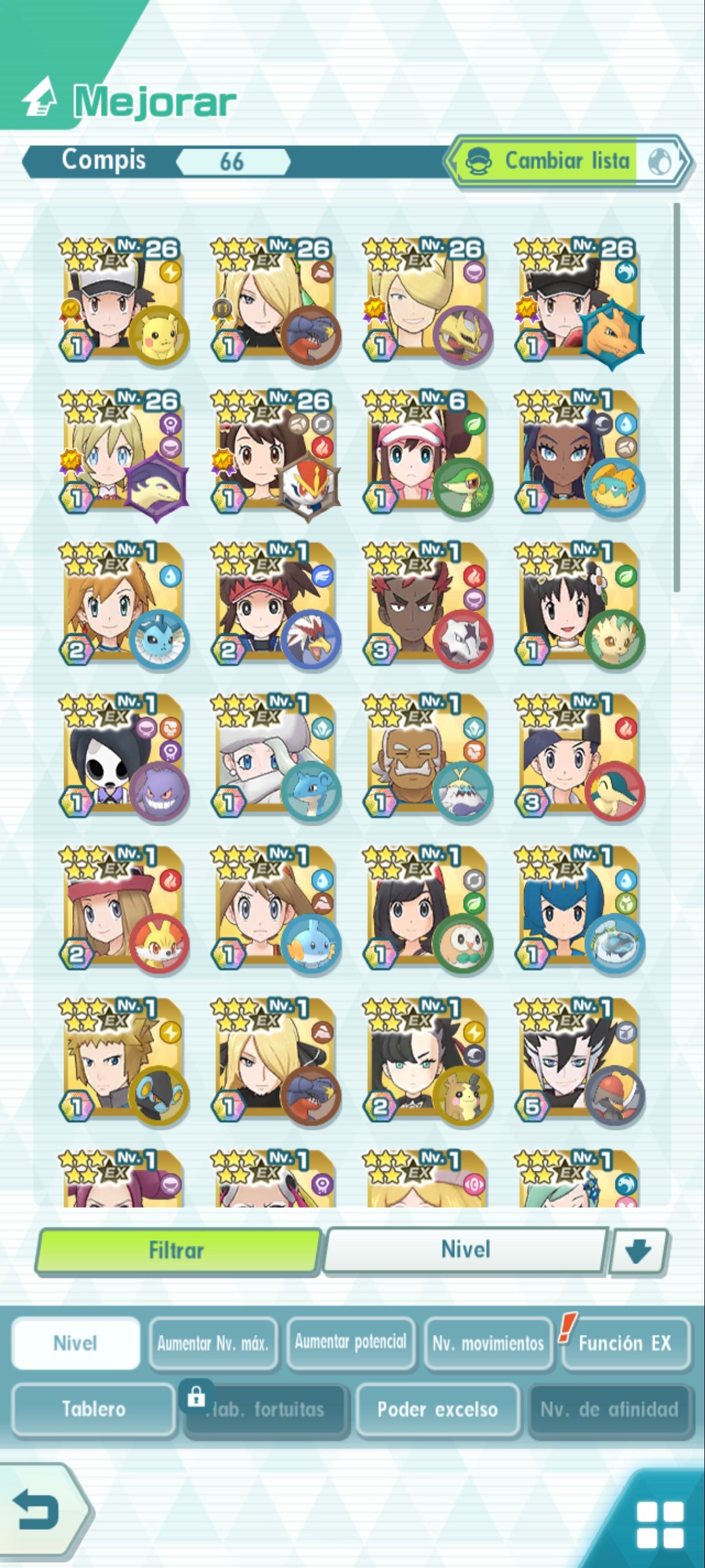 [Android] 172,110💎Gemas ✨ ANIVERSARIO✨Rojo (Aniversario) + Gloria (Aniversario) + Nákara (Aniversario) + Volus (Domador Pokémon) + Cintia (Architraje) + Rojo (Traje S, Rayo)