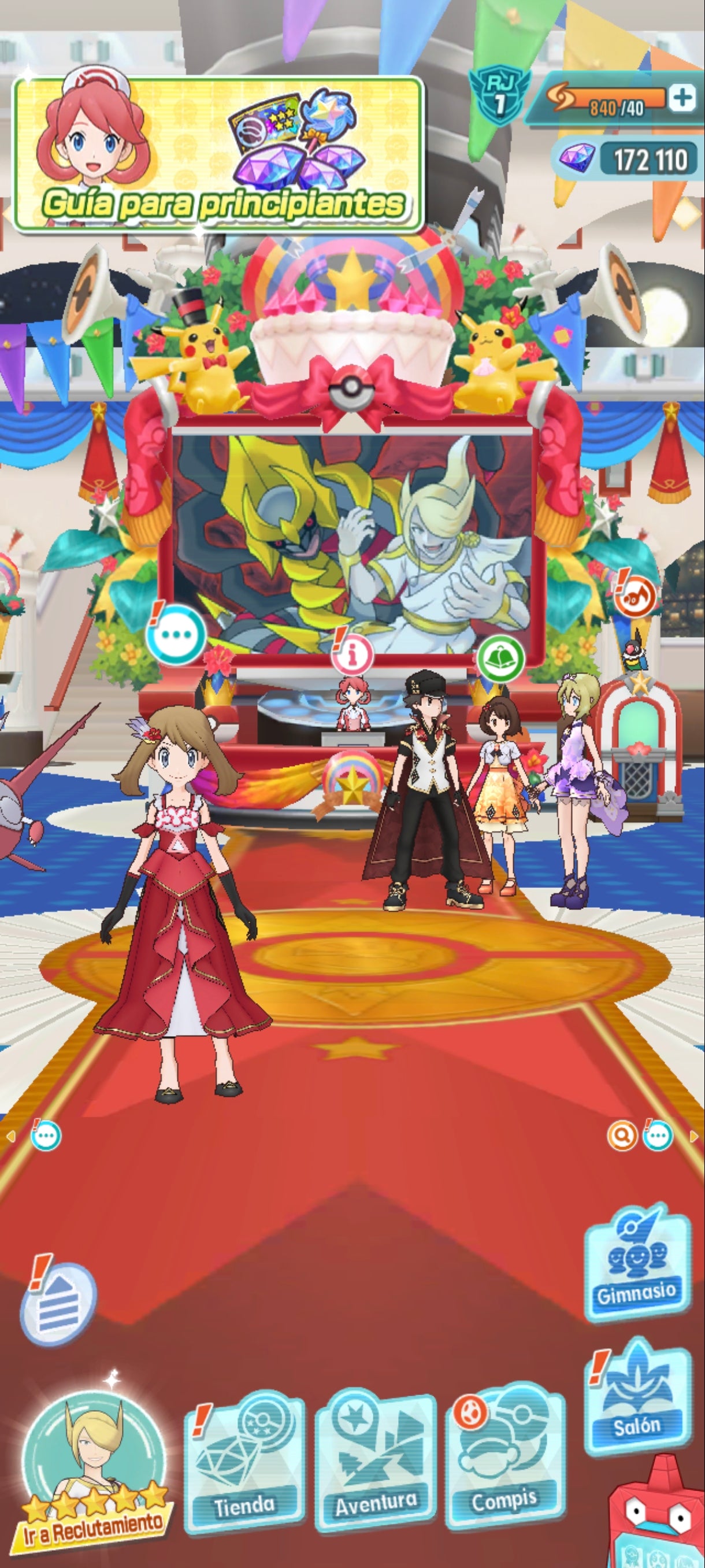 [Android] 172,110💎Gemas ✨ ANIVERSARIO✨Rojo (Aniversario) + Gloria (Aniversario) + Nákara (Aniversario) + Volus (Domador Pokémon) + Cintia (Architraje) + Rojo (Traje S, Rayo)