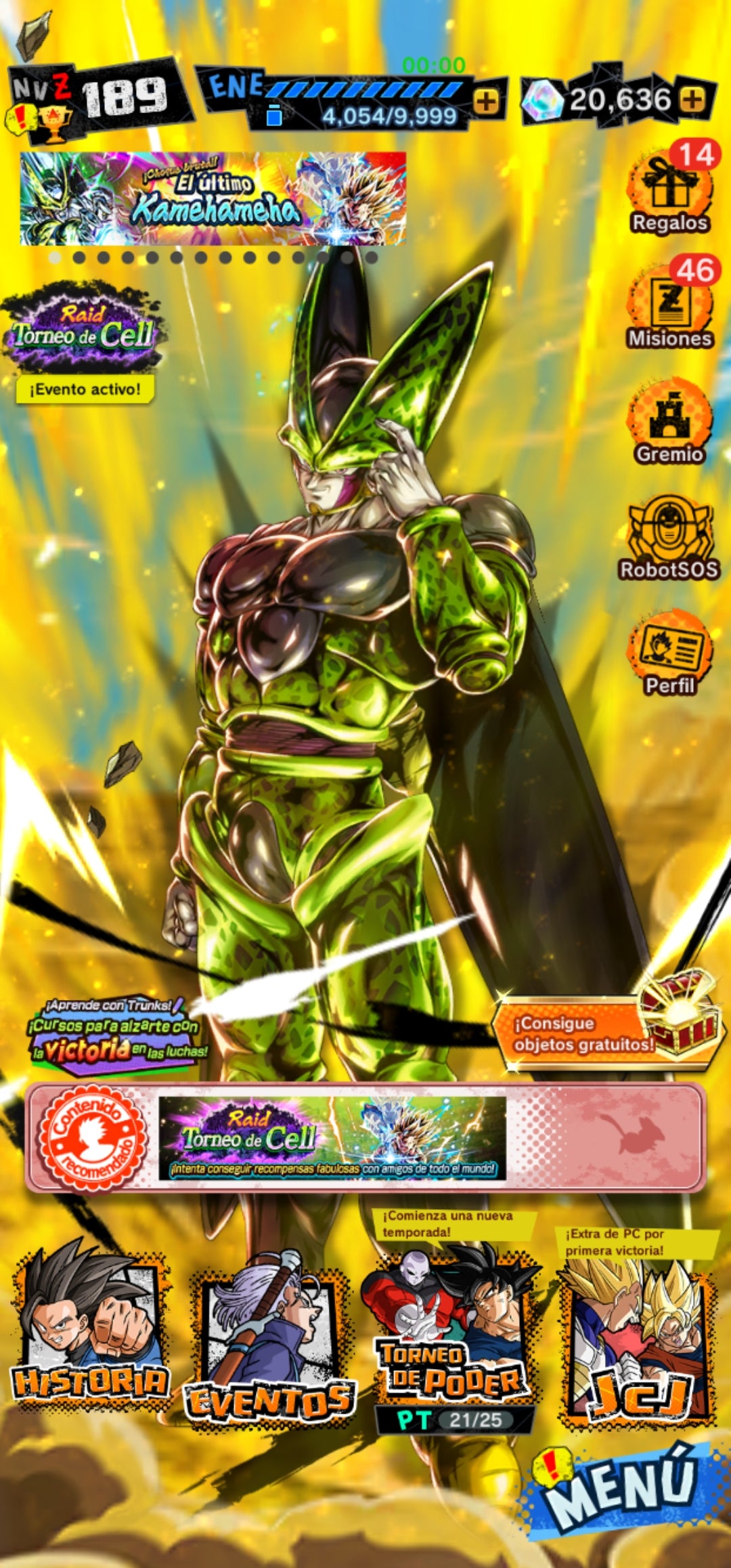 [Solo Android] ⭐️Cell Perfecto ULTRA 7 estrellas rojas⭐️ + 💎20,636 Cronocristales