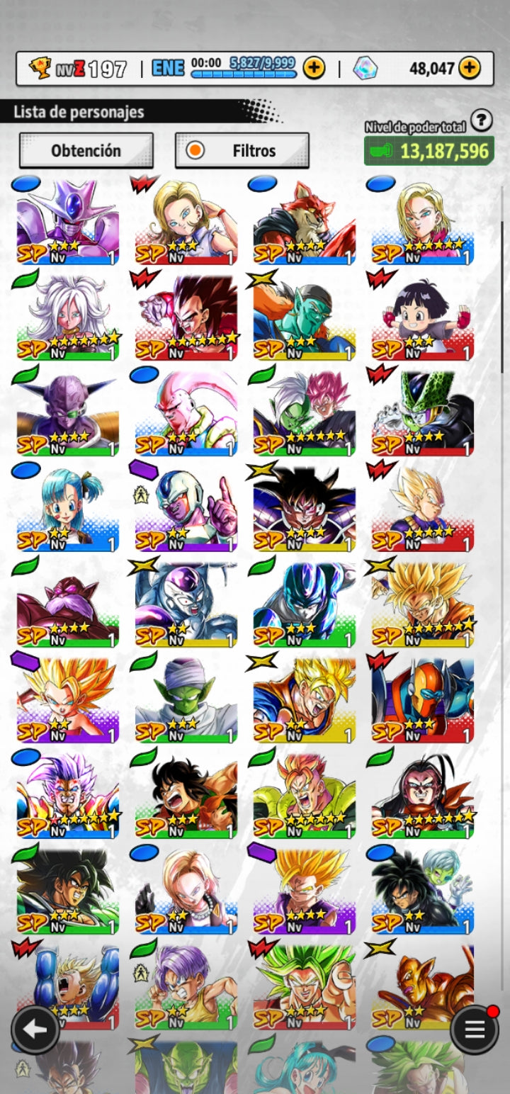 [Android] ⭐️ 48,000 Cronocristales 💎, Majin VEGETA 1 ESTRELLA ROJA + 12 Legends Limited  | DRAGON BALL LEGENDS cuenta reroll