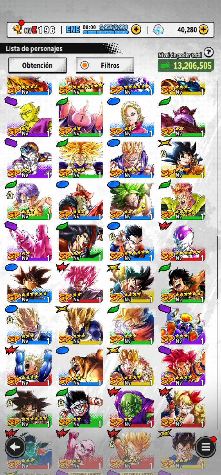 [Android] ⭐️ 40,000 Cronocristales 💎, Majin VEGETA [ULTRA], Supersaiyajin dios SS Vegetto [ULTRA], Supersaiyajin 2 Gohan chico [ULTRA],  Supersaiyajin dios SS Gogeta [ULTRA]+ 15 Legends Limited  | DRAGON BALL LEGENDS cuenta reroll