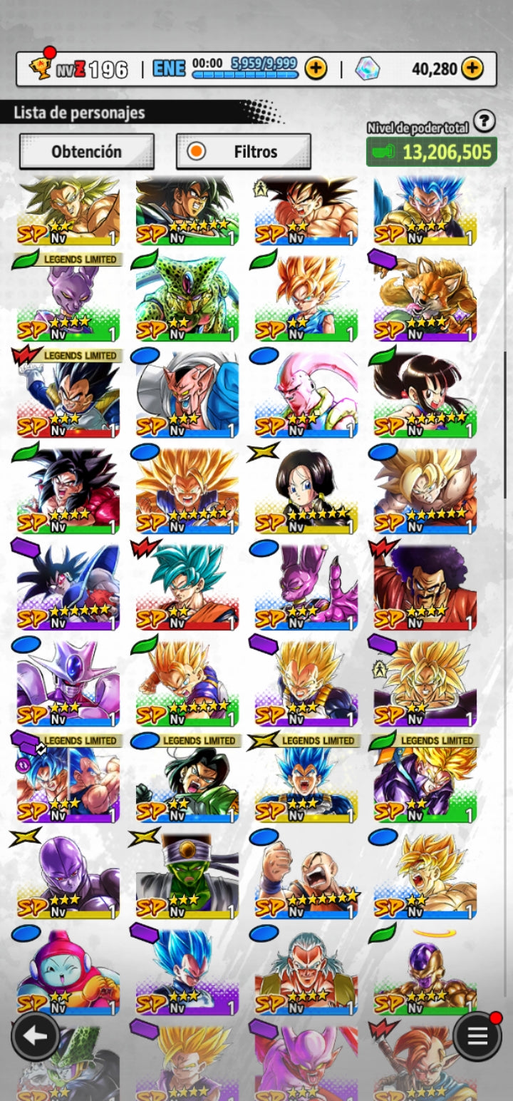[Android] ⭐️ 40,000 Cronocristales 💎, Majin VEGETA [ULTRA], Supersaiyajin dios SS Vegetto [ULTRA], Supersaiyajin 2 Gohan chico [ULTRA],  Supersaiyajin dios SS Gogeta [ULTRA]+ 15 Legends Limited  | DRAGON BALL LEGENDS cuenta reroll