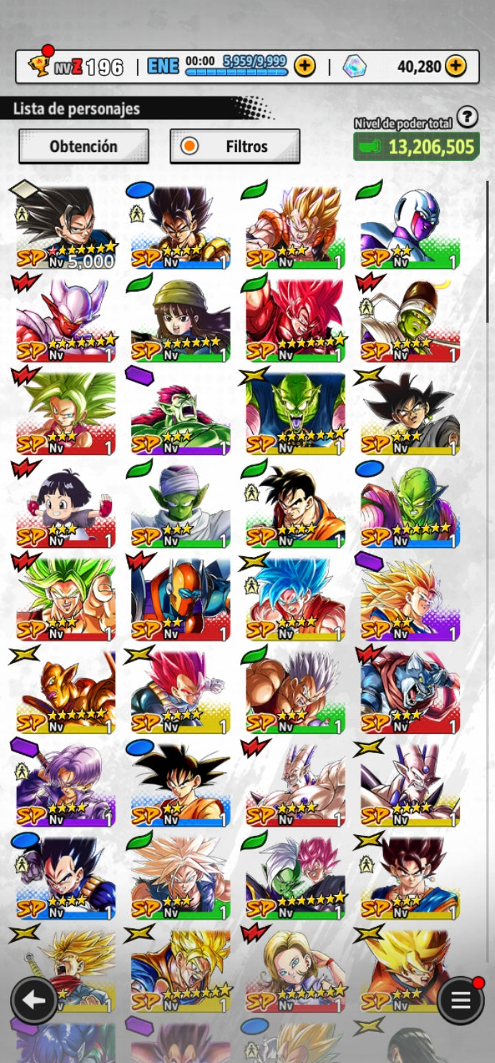 [Android] ⭐️ 40,000 Cronocristales 💎, Majin VEGETA [ULTRA], Supersaiyajin dios SS Vegetto [ULTRA], Supersaiyajin 2 Gohan chico [ULTRA],  Supersaiyajin dios SS Gogeta [ULTRA]+ 15 Legends Limited  | DRAGON BALL LEGENDS cuenta reroll