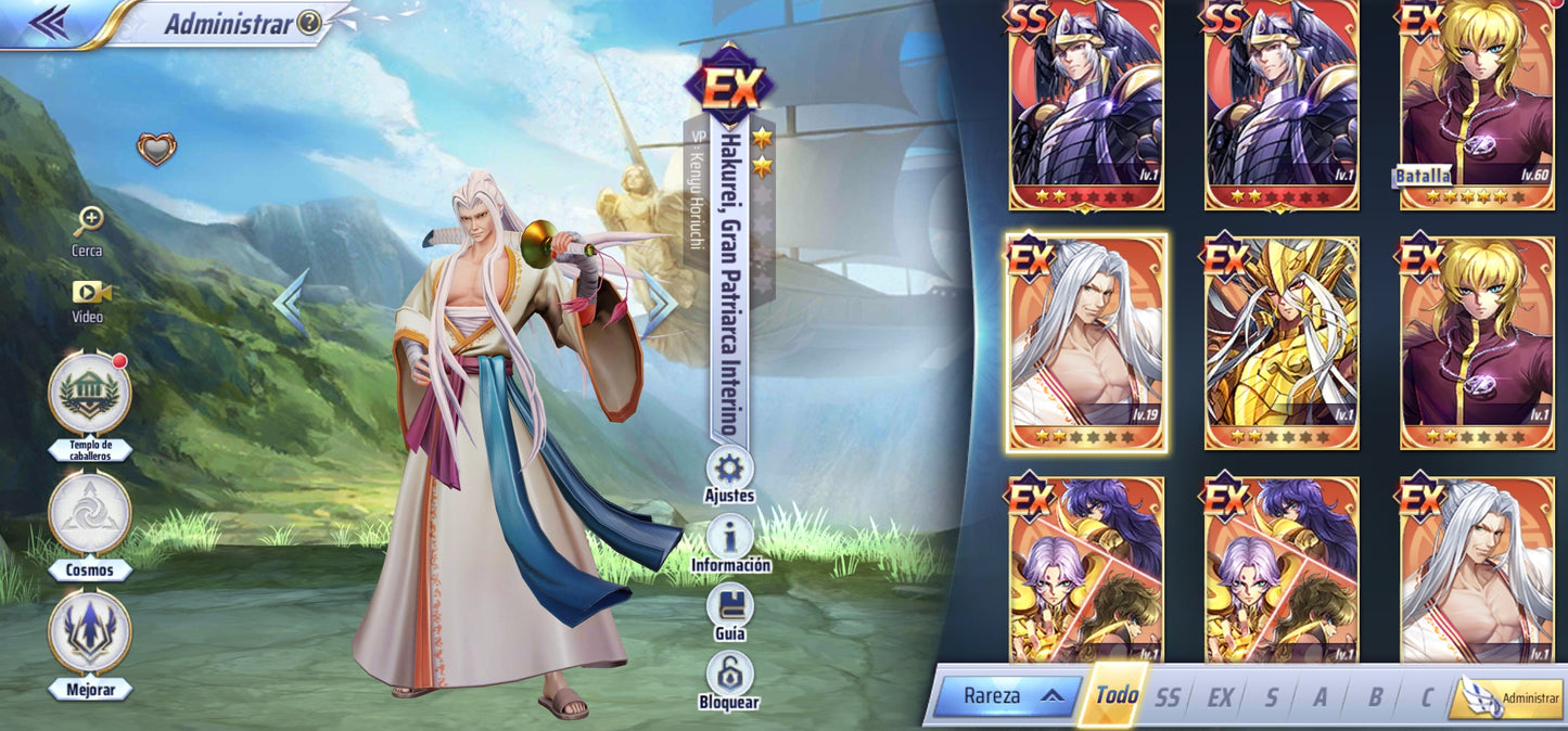 Saint Seiya Awakening KOTZ| +1 SS |+4 EX| +40 SS|Oneiros x2, EX : Alone de Hades x2, Hakurei, Gran Patriarca Interino x7, Odiseo de Ofiuco, Exclamación Atena x2, S: Kaiser de Leo