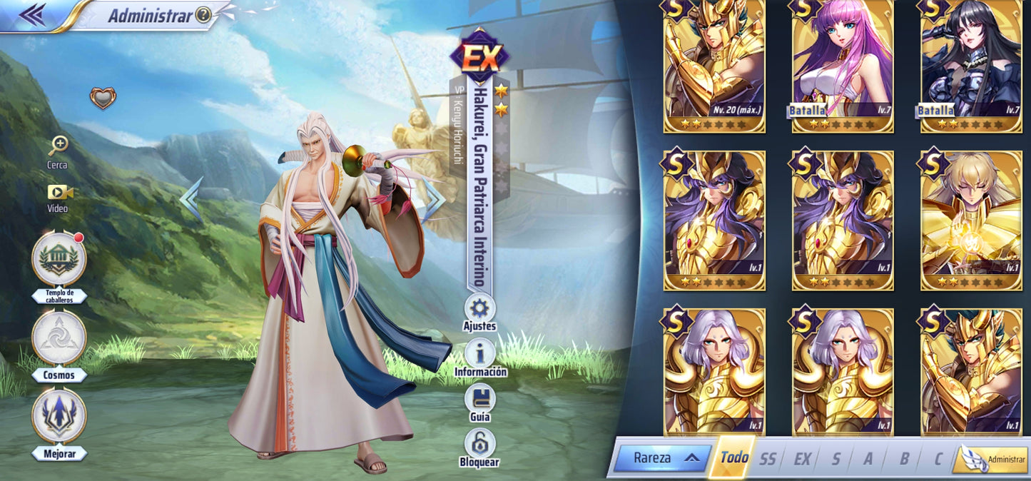 Saint Seiya Awakening KOTZ| +1 SS |+4 EX| +40 SS|Oneiros x2, EX : Alone de Hades x2, Hakurei, Gran Patriarca Interino x7, Odiseo de Ofiuco, Exclamación Atena x2, S: Kaiser de Leo