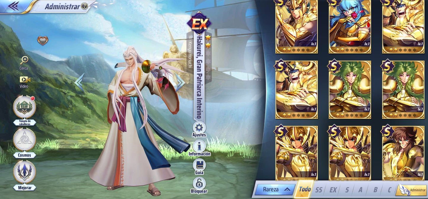 Saint Seiya Awakening KOTZ| +1 SS |+4 EX| +40 SS|Oneiros x2, EX : Alone de Hades x2, Hakurei, Gran Patriarca Interino x7, Odiseo de Ofiuco, Exclamación Atena x2, S: Kaiser de Leo