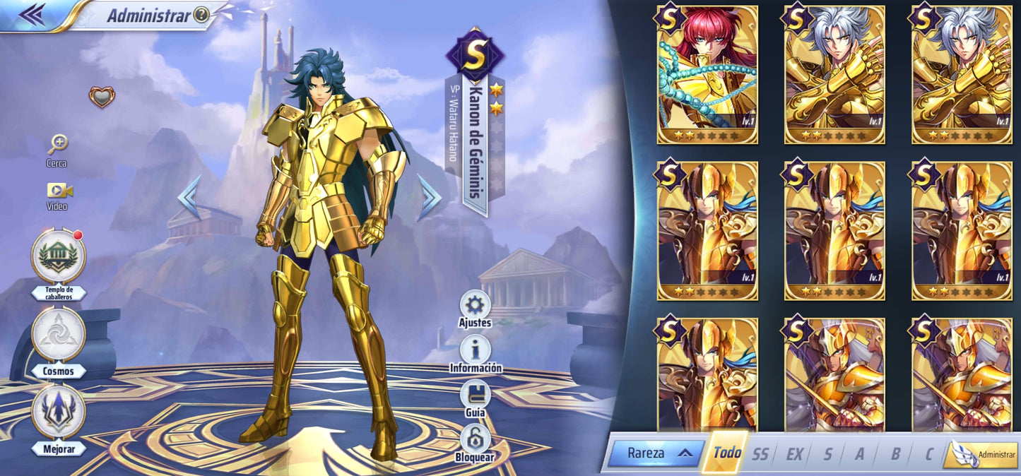 Saint Seiya Awakening KOTZ| +1 SS |+4 EX| +40 SS|Oneiros x2, EX : Alone de Hades x2, Hakurei, Gran Patriarca Interino x7, Odiseo de Ofiuco, Exclamación Atena x2, S: Kaiser de Leo