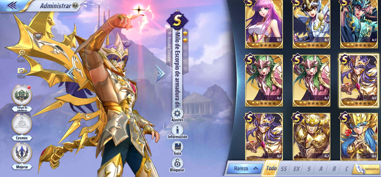 Saint Seiya Awakening KOTZ| +1 SS |+4 EX| +40 SS|Oneiros x2, EX : Alone de Hades x2, Hakurei, Gran Patriarca Interino x7, Odiseo de Ofiuco, Exclamación Atena x2, S: Kaiser de Leo