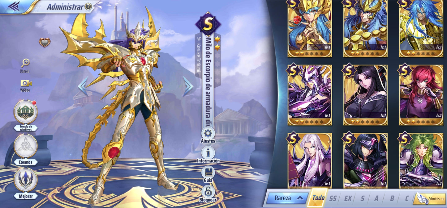 Saint Seiya Awakening KOTZ| +1 SS |+4 EX| +40 SS|Oneiros x2, EX : Alone de Hades x2, Hakurei, Gran Patriarca Interino x7, Odiseo de Ofiuco, Exclamación Atena x2, S: Kaiser de Leo