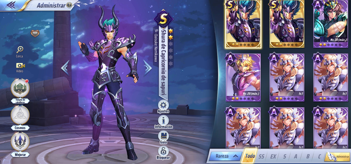 Saint Seiya Awakening KOTZ| +1 SS |+4 EX| +40 SS|Oneiros x2, EX : Alone de Hades x2, Hakurei, Gran Patriarca Interino x7, Odiseo de Ofiuco, Exclamación Atena x2, S: Kaiser de Leo