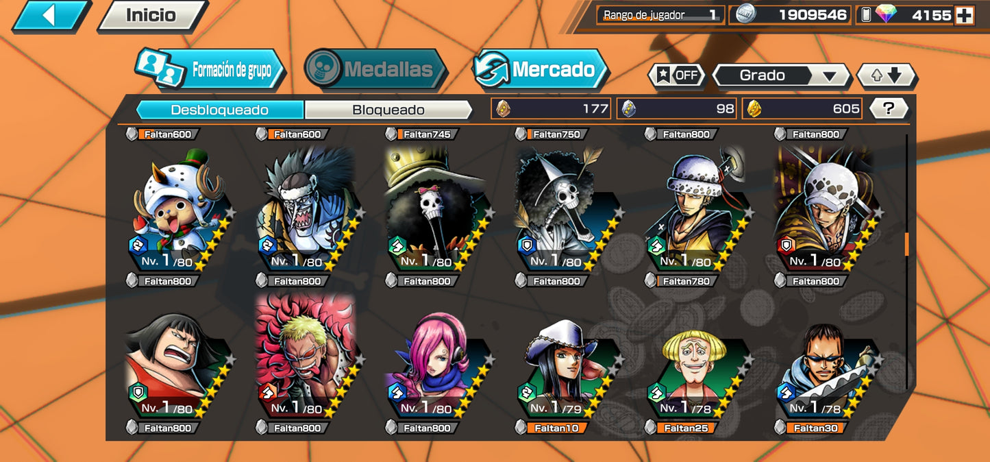 #1 [GLOBAL-Android] +4155 GEMAS 💎| Aramaki + Issho + 101 Personajes 4⭐+ 600 fragmentos dorados