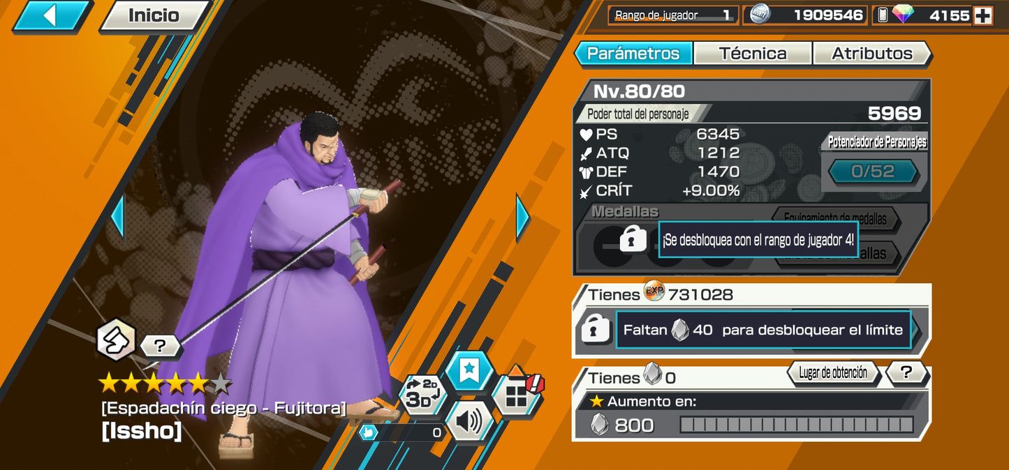 #1 [GLOBAL-Android] +4155 GEMAS 💎| Aramaki + Issho + 101 Personajes 4⭐+ 600 fragmentos dorados