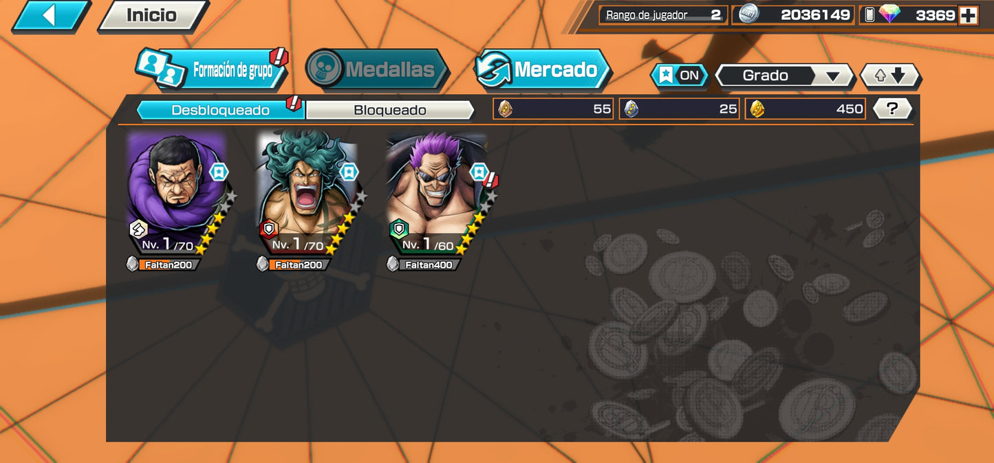 #2 [GLOBAL-Android] +3369 GEMAS 💎| Aramaki + Issho + Zephyr + 138 Personajes 4⭐+ 450 fragmentos dorados