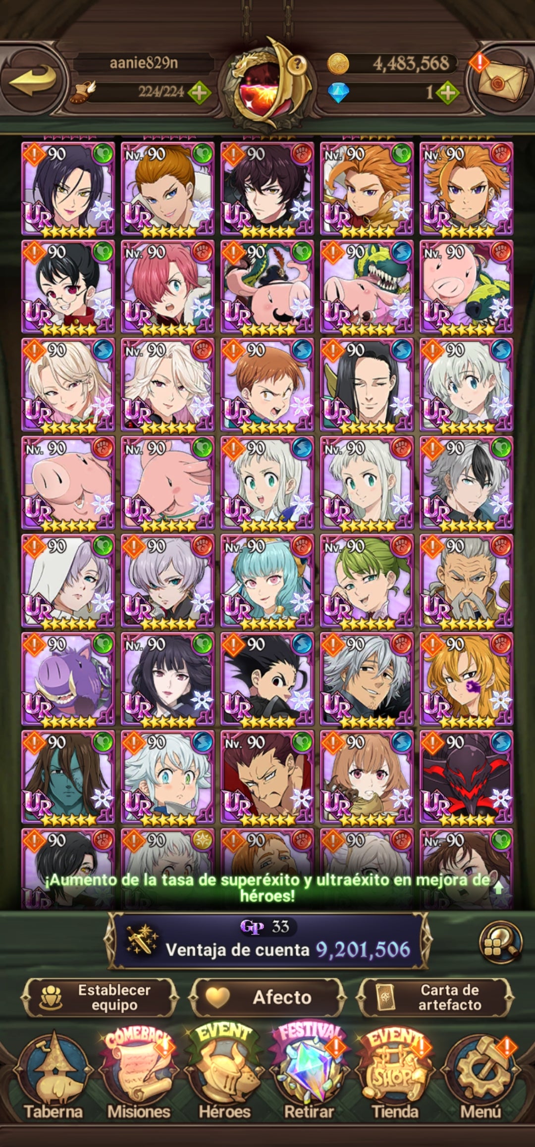 [Server Global Rank 130] ⭐️9,2M + 11 LR + 255 UR + 30 COLLAB