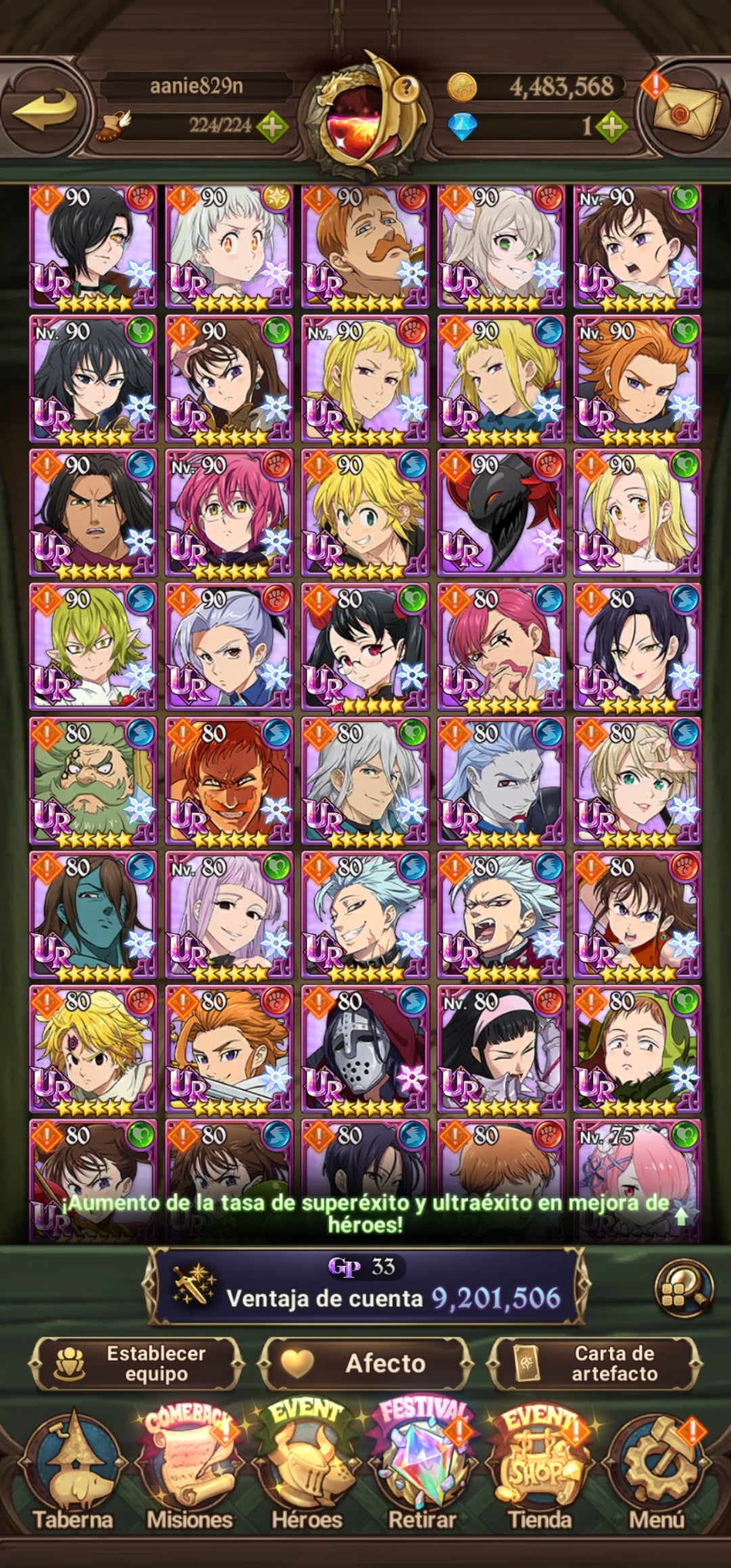 [Server Global Rank 130] ⭐️9,2M + 11 LR + 255 UR + 30 COLLAB