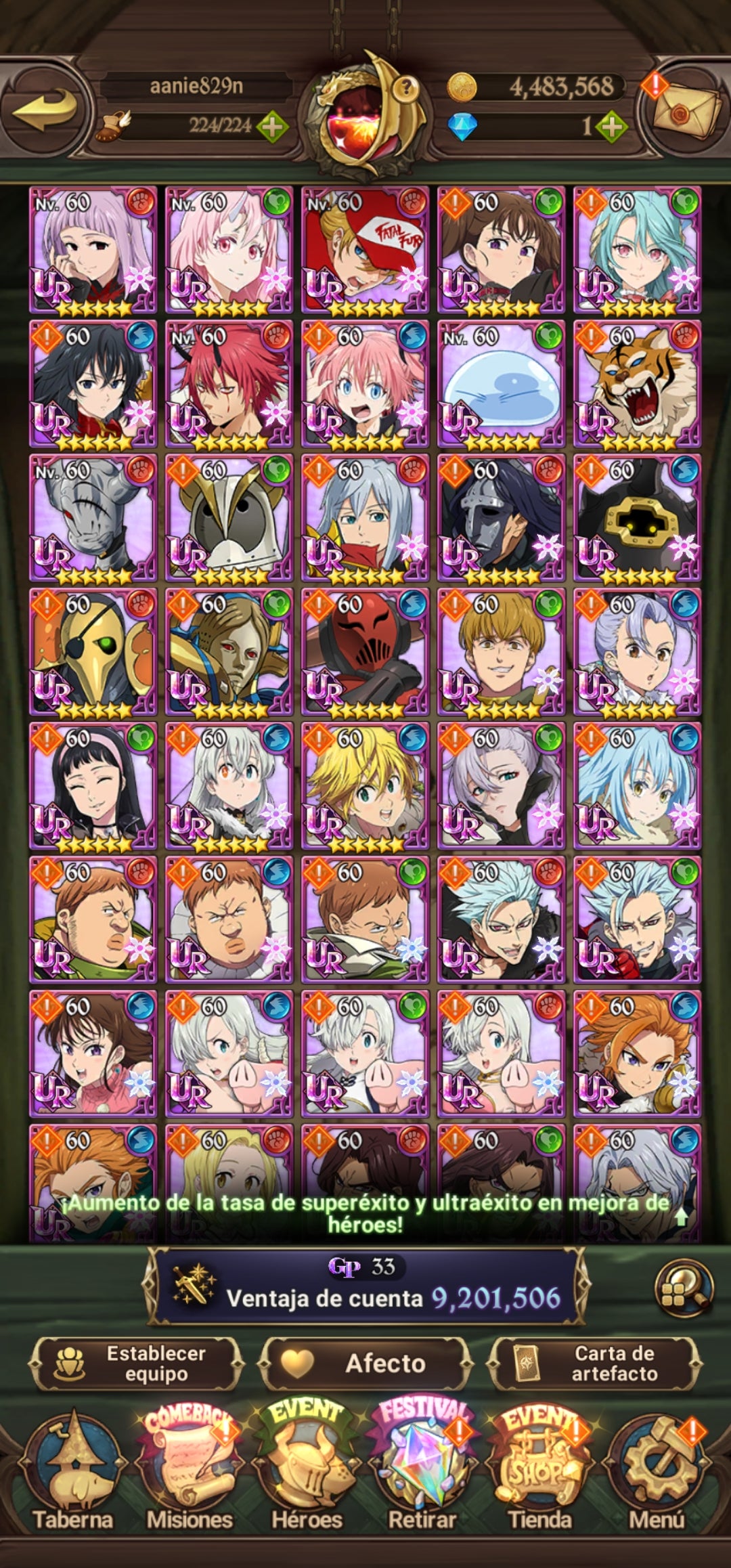 [Server Global Rank 130] ⭐️9,2M + 11 LR + 255 UR + 30 COLLAB