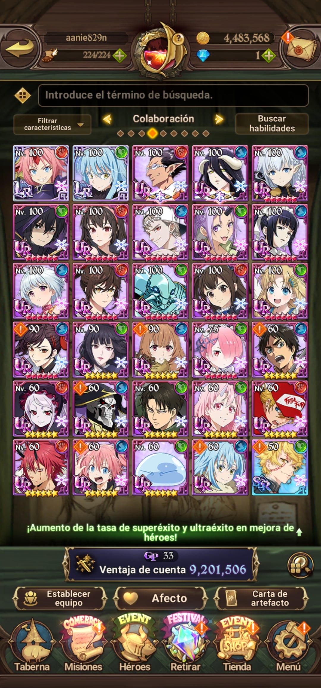 [Server Global Rank 130] ⭐️9,2M + 11 LR + 255 UR + 30 COLLAB