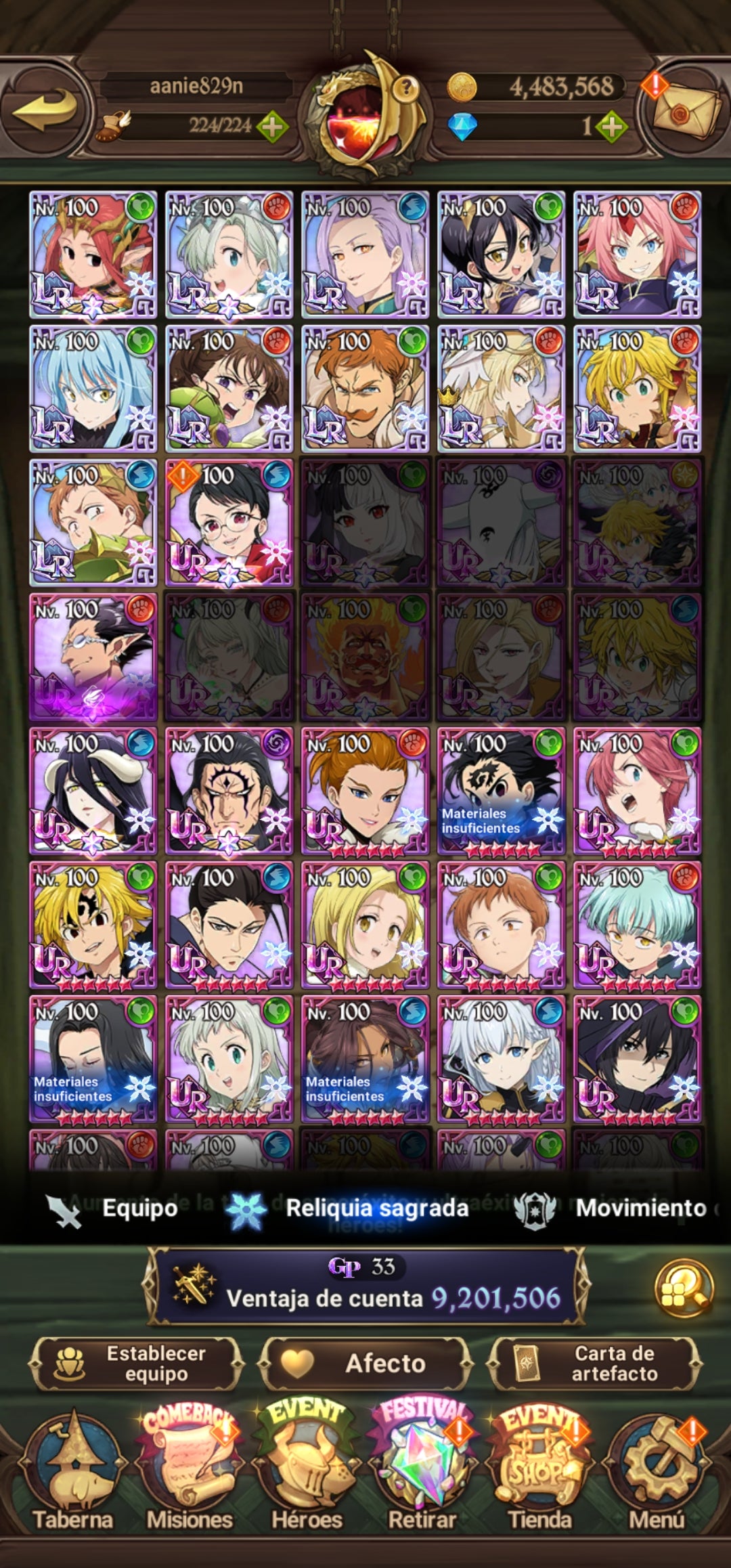 [Server Global Rank 130] ⭐️9,2M + 11 LR + 255 UR + 30 COLLAB