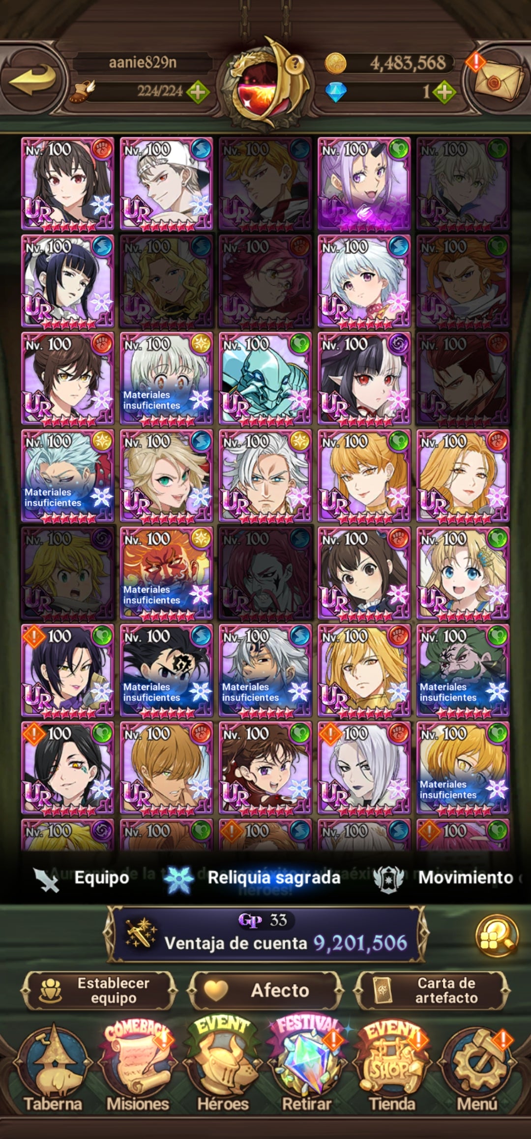 [Server Global Rank 130] ⭐️9,2M + 11 LR + 255 UR + 30 COLLAB
