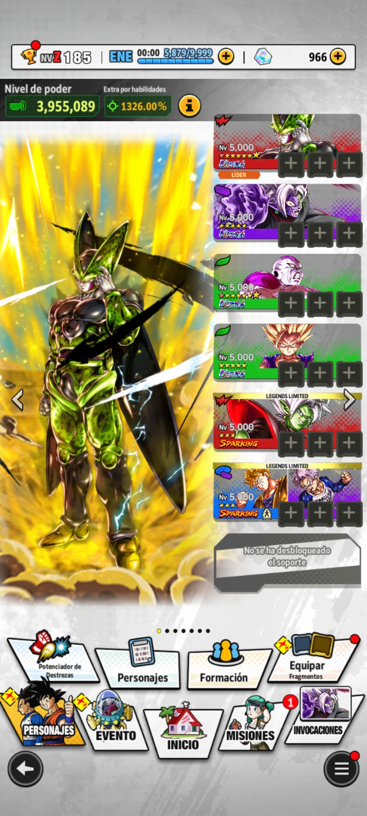 [Android & Iphone] 4 ULTRAS⭐️Cell Perfecto 1 estrella roja ULTRA + Freezer máximo poder 1 estrella roja ULTRA + Zamasu fusionado ULTRA + SSJ2 Gohan chico ULTRA + Zamasu fusionado LL +Trunk chico LL + 16 LL