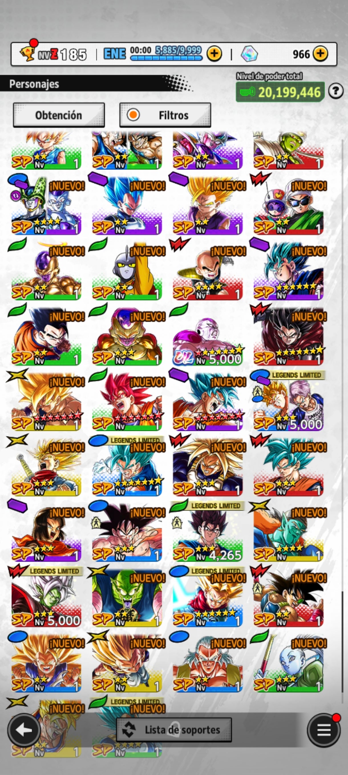 [Android & Iphone] 4 ULTRAS⭐️Cell Perfecto 1 estrella roja ULTRA + Freezer máximo poder 1 estrella roja ULTRA + Zamasu fusionado ULTRA + SSJ2 Gohan chico ULTRA + Zamasu fusionado LL +Trunk chico LL + 16 LL