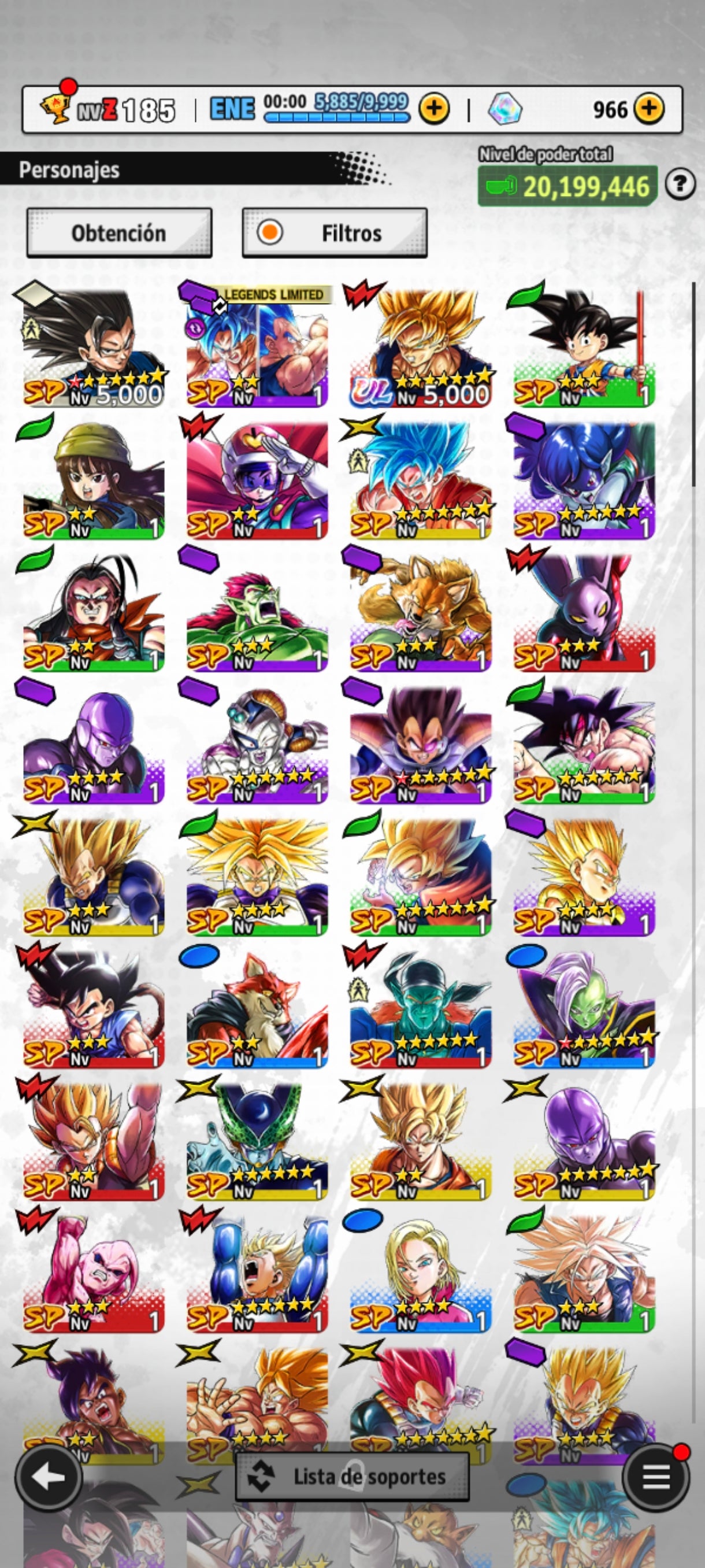 [Android & Iphone] 4 ULTRAS⭐️Cell Perfecto 1 estrella roja ULTRA + Freezer máximo poder 1 estrella roja ULTRA + Zamasu fusionado ULTRA + SSJ2 Gohan chico ULTRA + Zamasu fusionado LL +Trunk chico LL + 16 LL