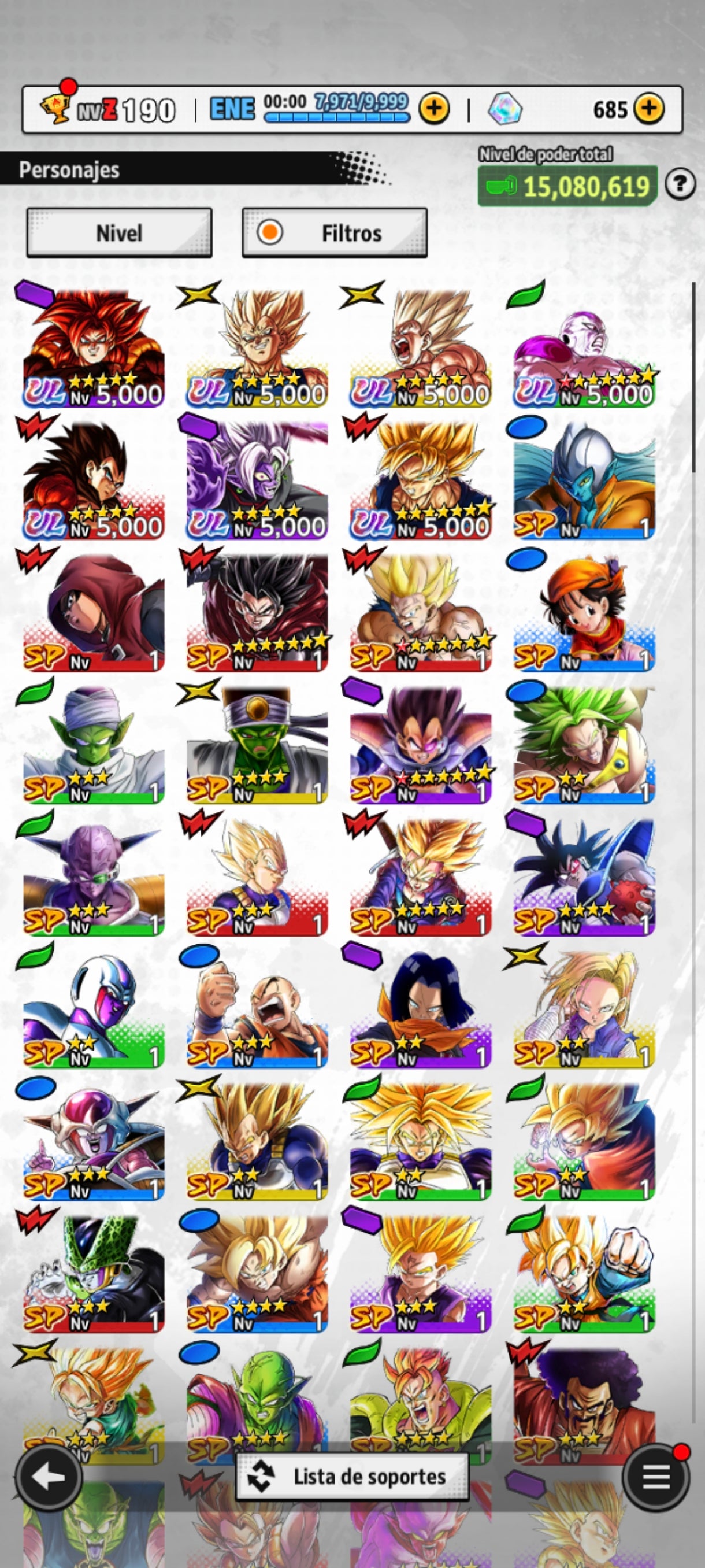 [Android & Iphone] 6 ULTRAS⭐️Zamasu fusionado ULTRA + Freezer máximo poder 1 estrella roja ULTRA + Supersaiyajin Goku ULTRA + Supersaiyajin 4 Vegeta ULTRA + SSJ4 Gogeta ULTRA + Majin Vegeta ULTRA + 19 LEGENDS LIMITED