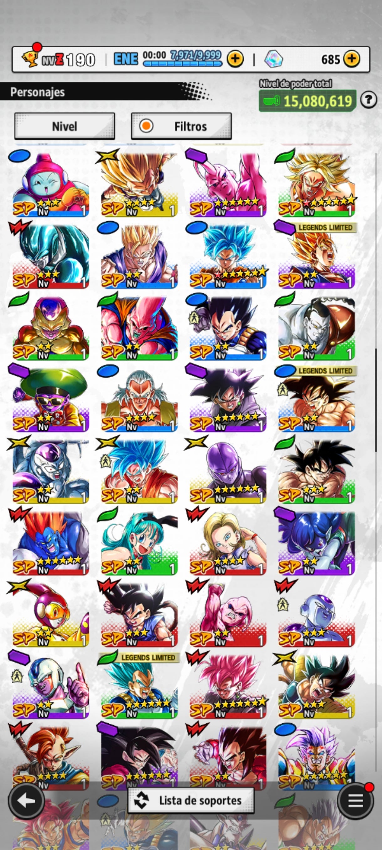 [Android & Iphone] 6 ULTRAS⭐️Zamasu fusionado ULTRA + Freezer máximo poder 1 estrella roja ULTRA + Supersaiyajin Goku ULTRA + Supersaiyajin 4 Vegeta ULTRA + SSJ4 Gogeta ULTRA + Majin Vegeta ULTRA + 19 LEGENDS LIMITED