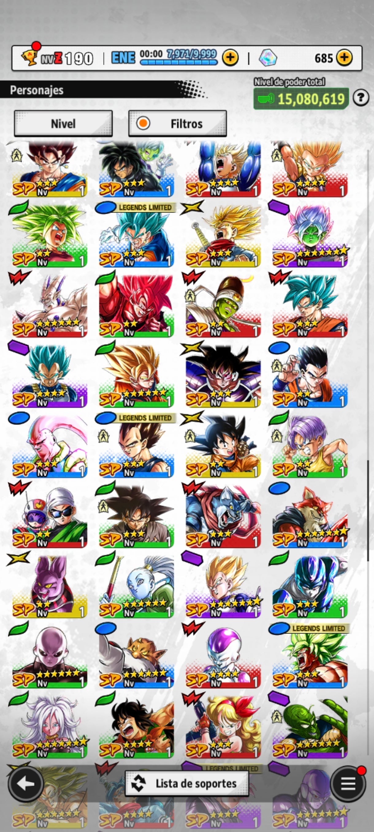 [Android & Iphone] 6 ULTRAS⭐️Zamasu fusionado ULTRA + Freezer máximo poder 1 estrella roja ULTRA + Supersaiyajin Goku ULTRA + Supersaiyajin 4 Vegeta ULTRA + SSJ4 Gogeta ULTRA + Majin Vegeta ULTRA + 19 LEGENDS LIMITED