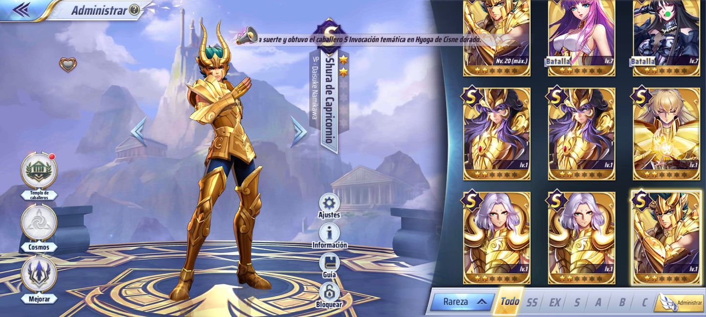 (SERVER GLOBAL) Saint Seiya Awakening : Oneiros + Alones de Hades + Hakurei + Odiseo , etc