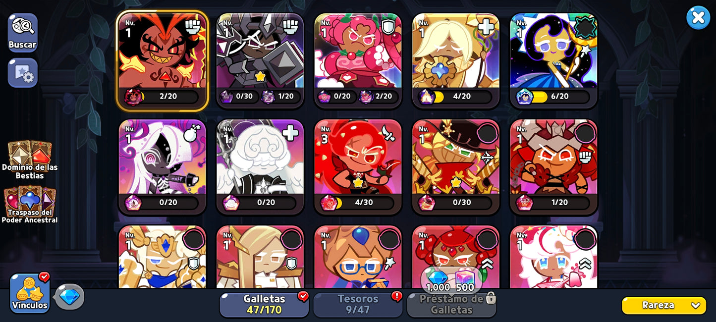 Server Dark Cacao: 200,000+ Gemas 💎 Galleta especia ardiente + 20 galletas epicas | Cookie Run: Kingdom Cuenta inicial Starter Reroll Account