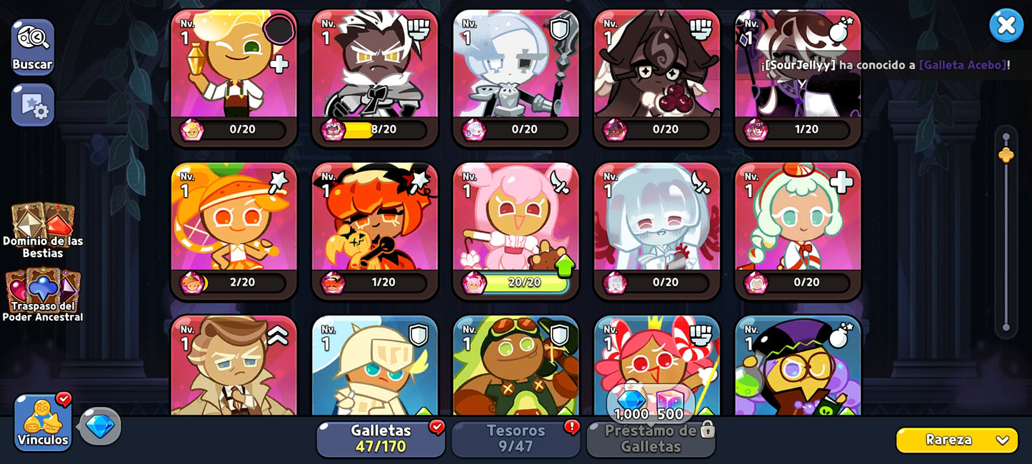 Server Dark Cacao: 200,000+ Gemas 💎 Galleta especia ardiente + 20 galletas epicas | Cookie Run: Kingdom Cuenta inicial Starter Reroll Account