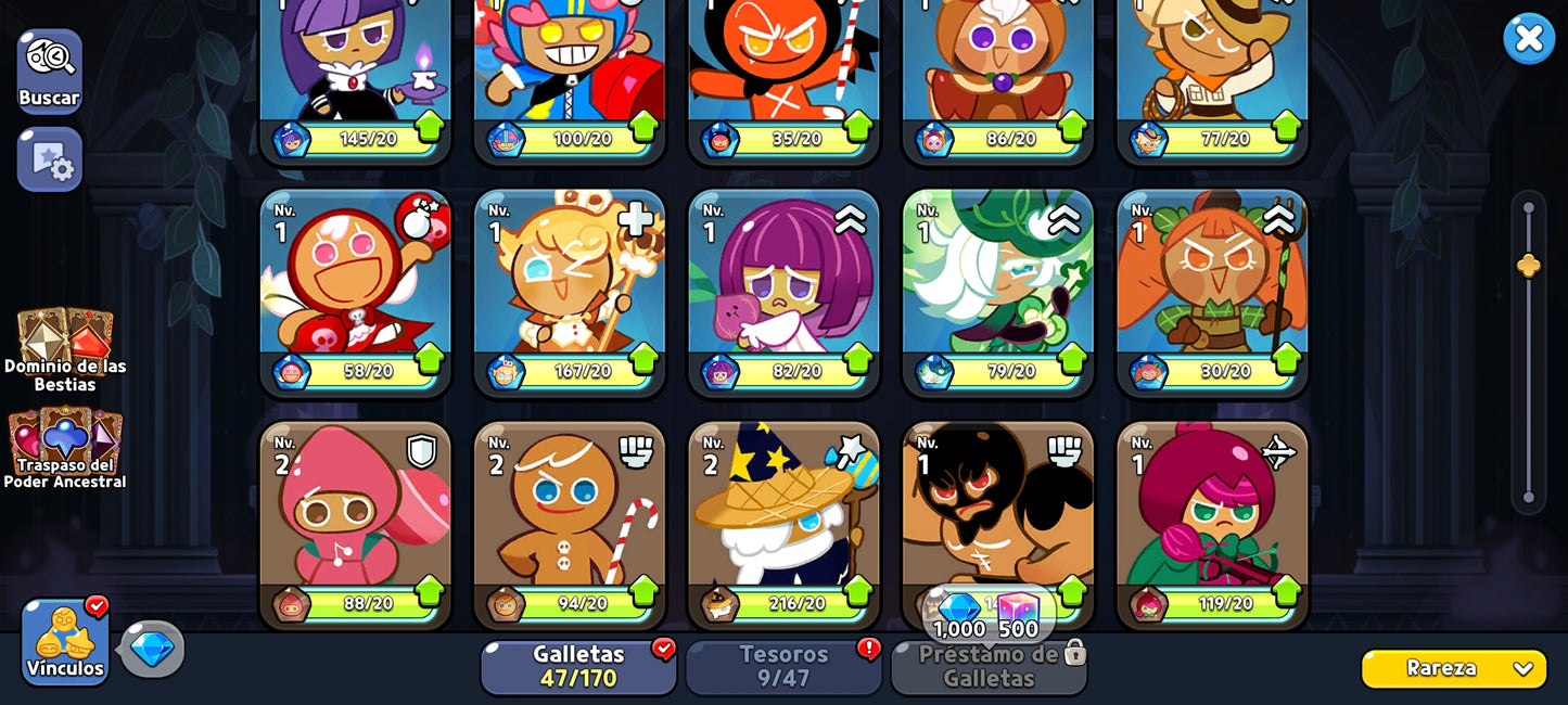 Server Dark Cacao: 200,000+ Gemas 💎 Galleta especia ardiente + 20 galletas epicas | Cookie Run: Kingdom Cuenta inicial Starter Reroll Account
