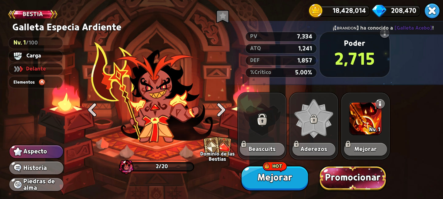 Server Dark Cacao: 200,000+ Gemas 💎 Galleta especia ardiente + 20 galletas epicas | Cookie Run: Kingdom Cuenta inicial Starter Reroll Account