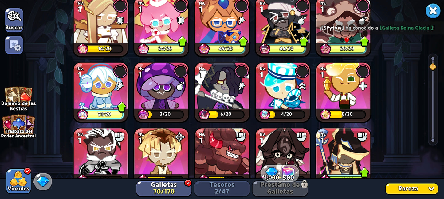 Server Dark Cacao: 400,000+ Gemas 💎Galleta Azúcar Eterna + Galleta Especia Ardiente + Galleta Harina Mística/ 20 galletas epicas / + 1000 Acortadores de galletas | Cookie Run: Kingdom Cuenta inicial Starter Reroll Account