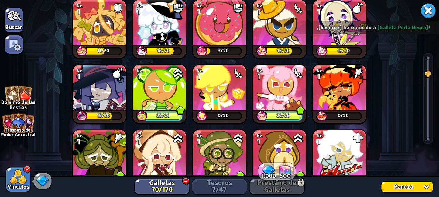 Server Dark Cacao: 400,000+ Gemas 💎Galleta Azúcar Eterna + Galleta Especia Ardiente + Galleta Harina Mística/ 20 galletas epicas / + 1000 Acortadores de galletas | Cookie Run: Kingdom Cuenta inicial Starter Reroll Account